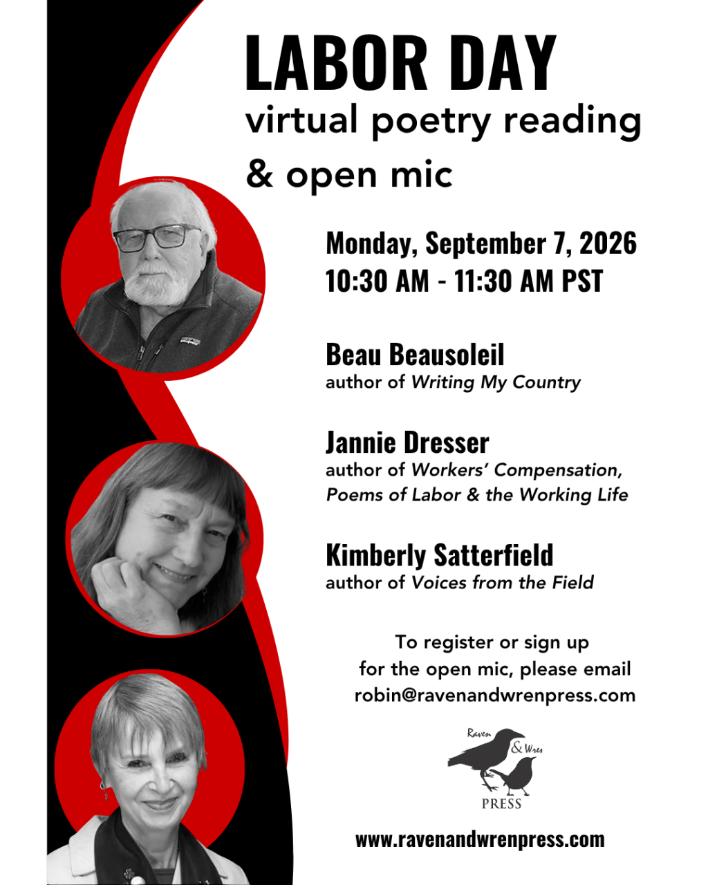 Labor Day virtual poetry reading & open&nbsp;mic